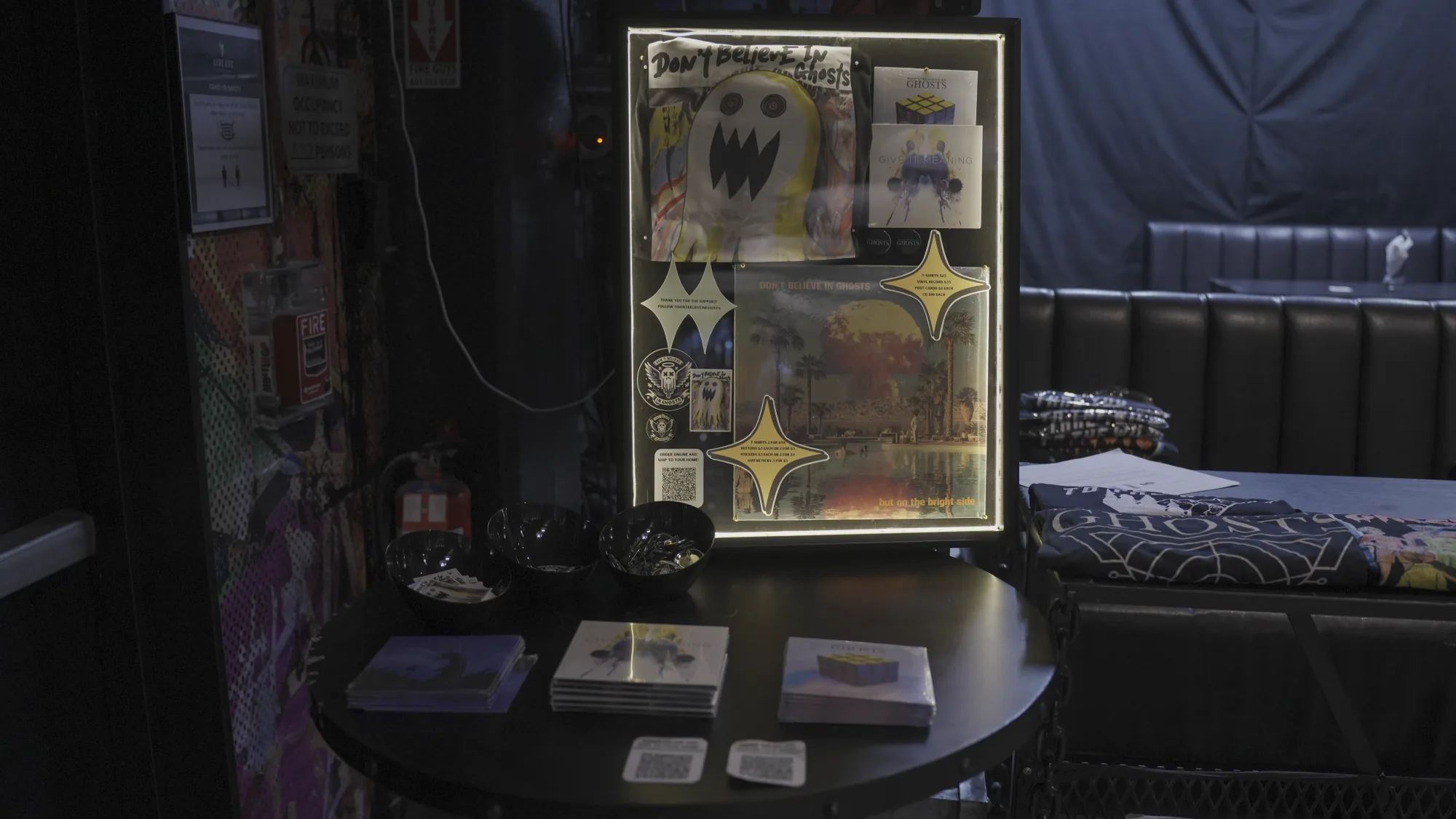 Backstage details at a Don’t Believe in Ghosts performance